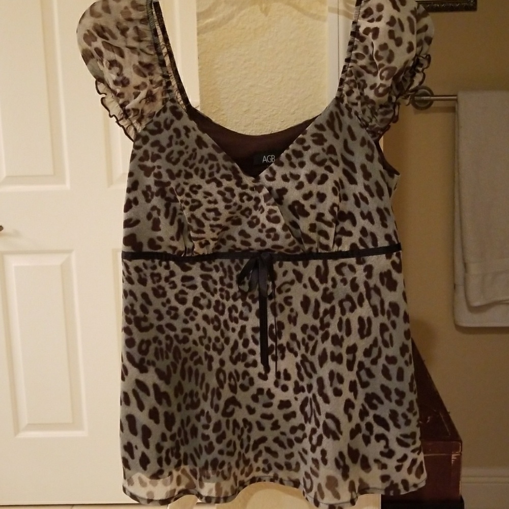AGB petite animal print blouse